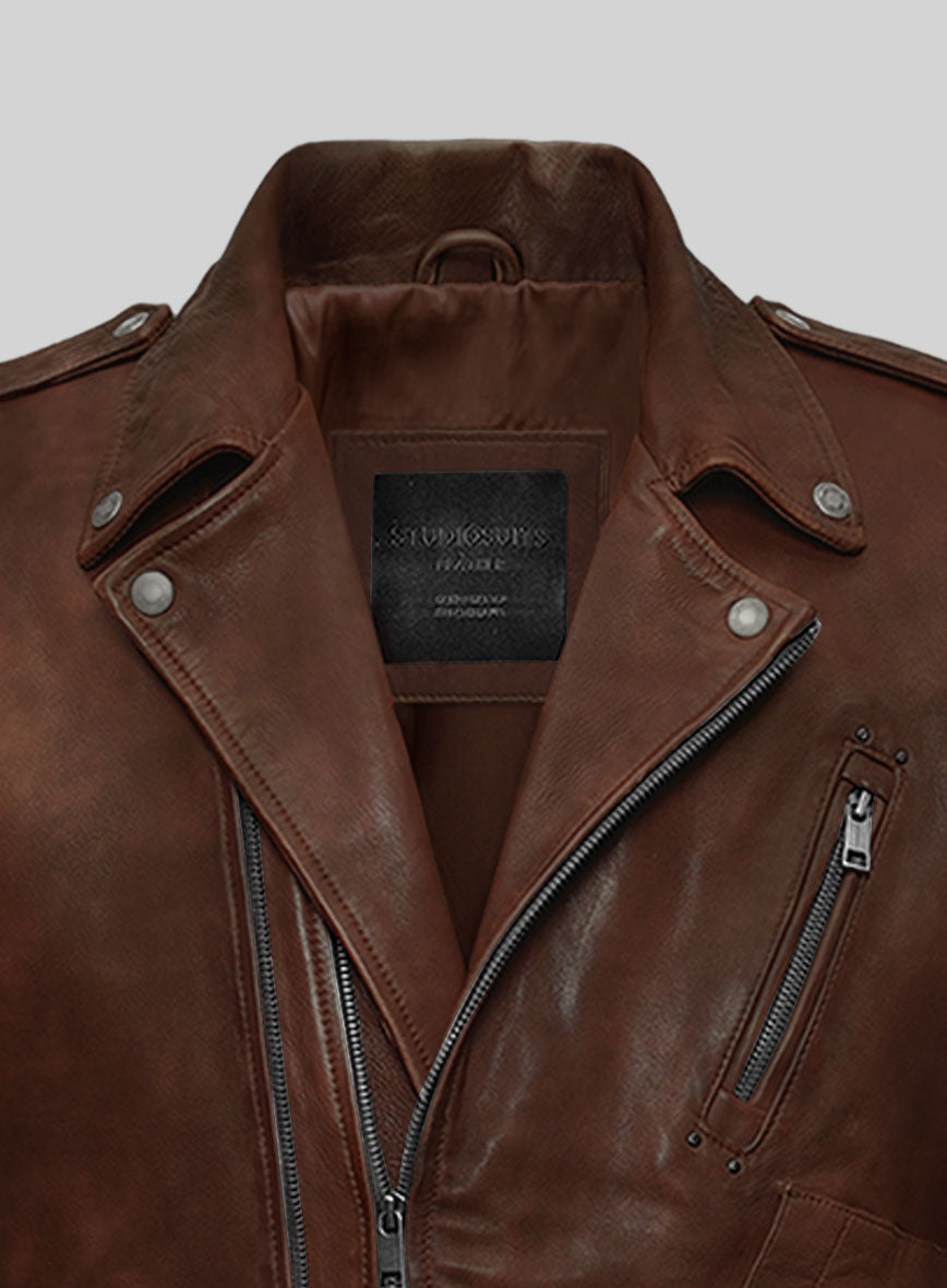 Nobelvalor Spanish Brown Rider Leather Jacket - StudioSuits