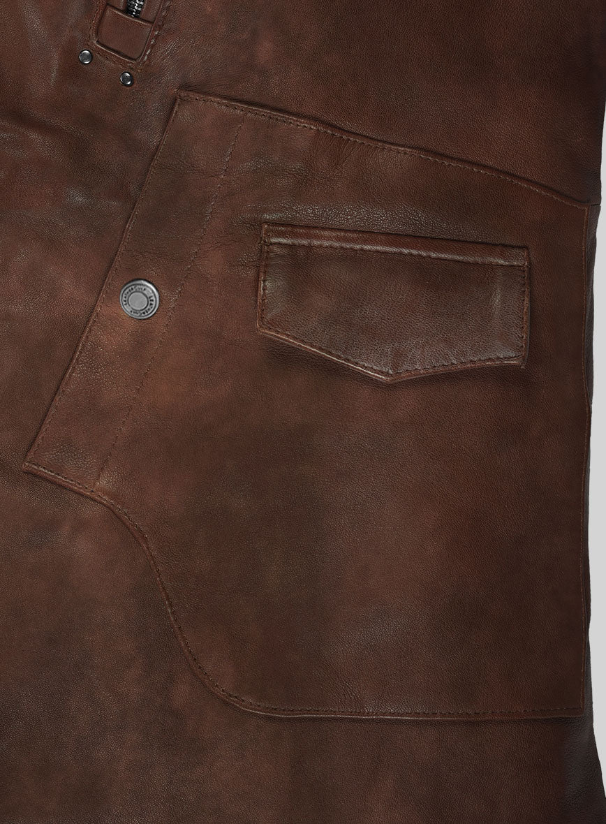 Nobelvalor Spanish Brown Rider Leather Jacket - StudioSuits