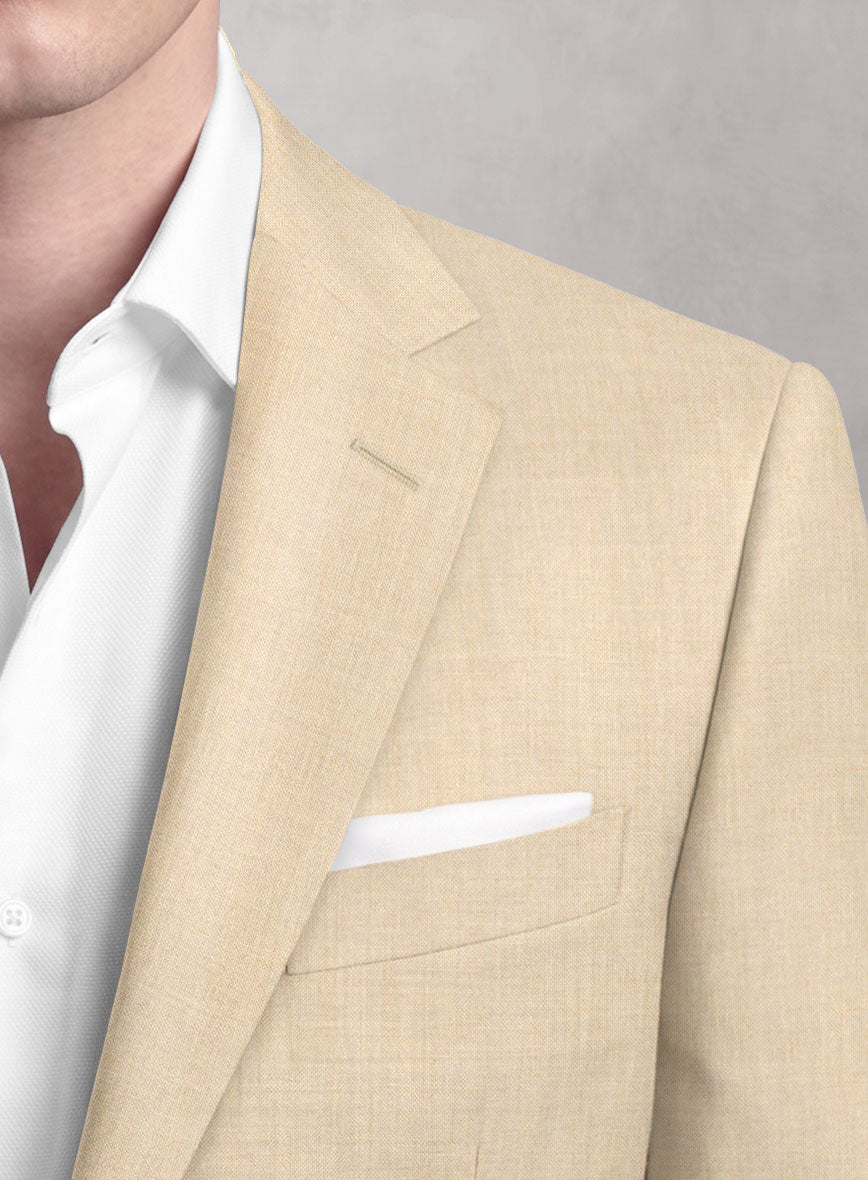 Noble Beige Wool Silk Linen Suit - StudioSuits