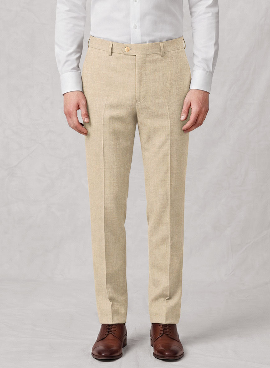 Noble Beige Wool Silk Linen Suit - StudioSuits