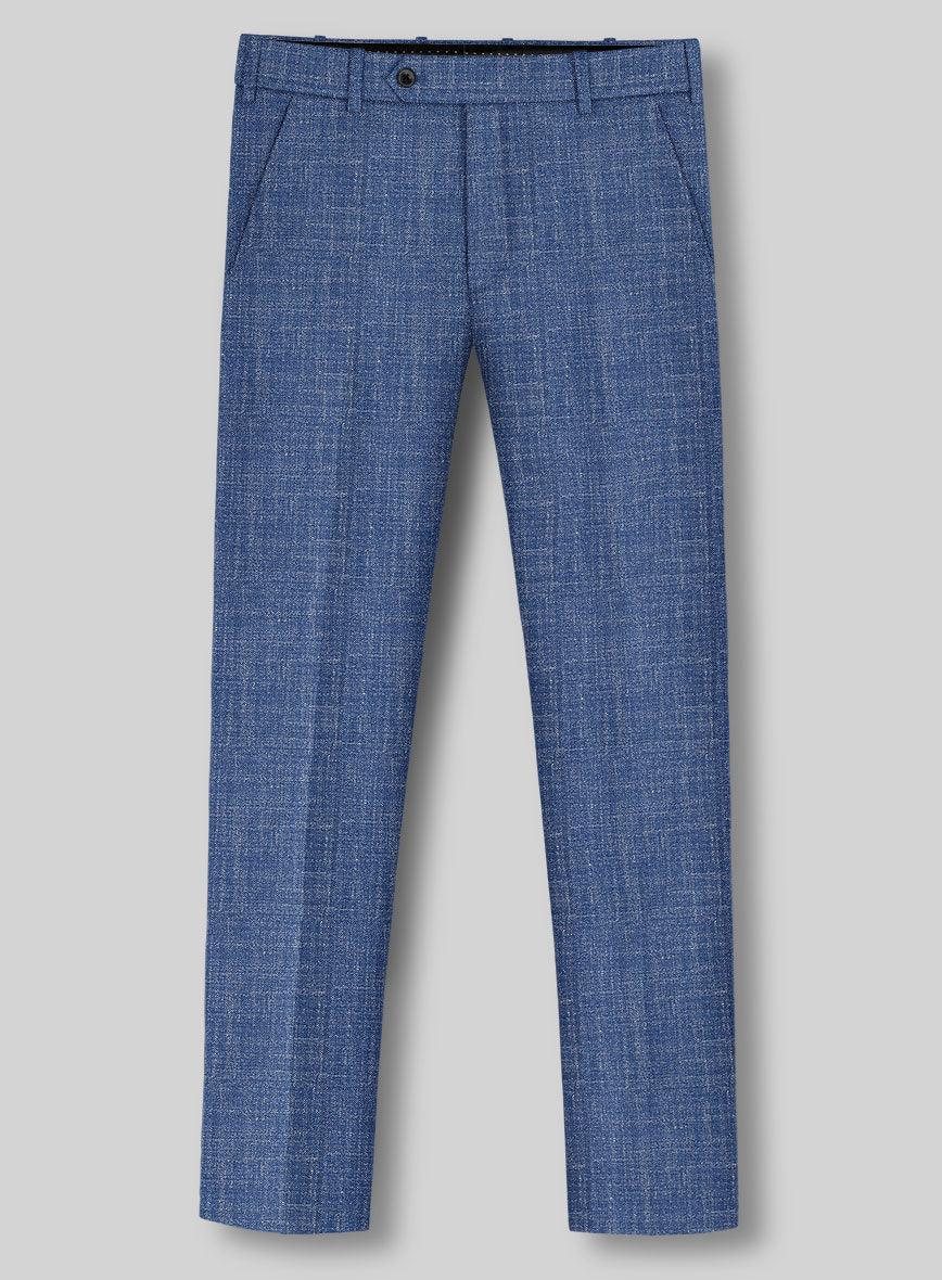 Noble Blue Wool Silk Linen Suit - StudioSuits
