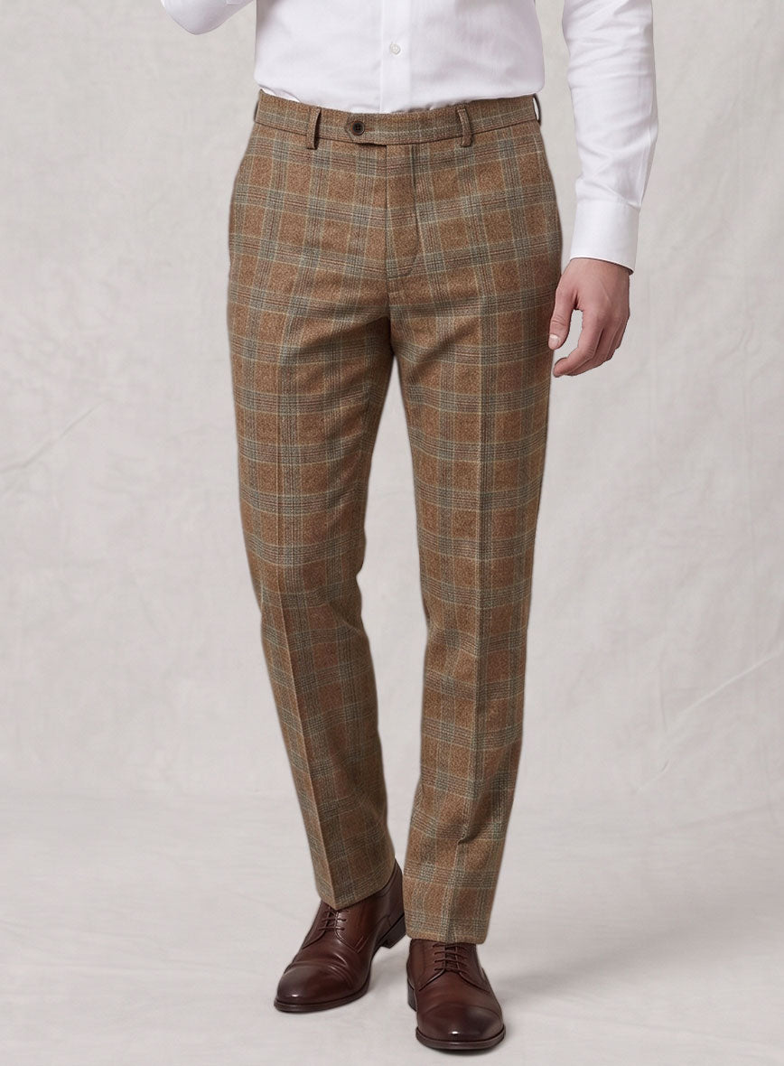 Noble Camila Check Wool Silk Linen Pants - StudioSuits