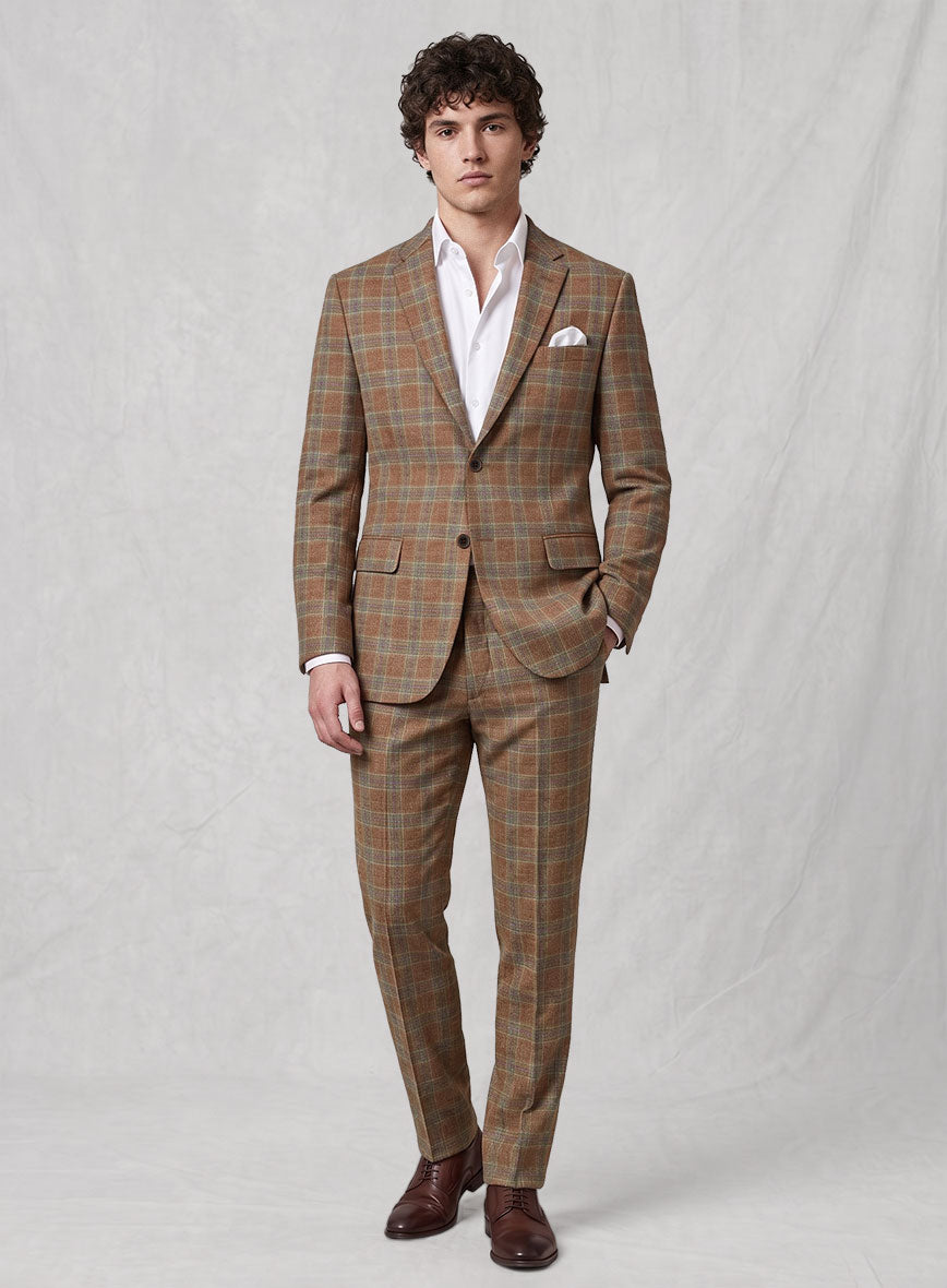 Noble Camila Check Wool Silk Linen Suit - StudioSuits