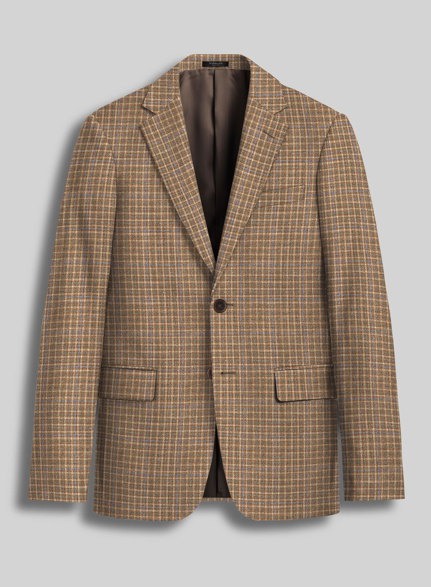 Noble Carmen Check Wool Silk Linen Jacket - StudioSuits