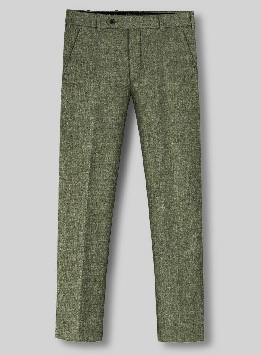 Noble Dew Green Wool Silk Linen Suit - StudioSuits
