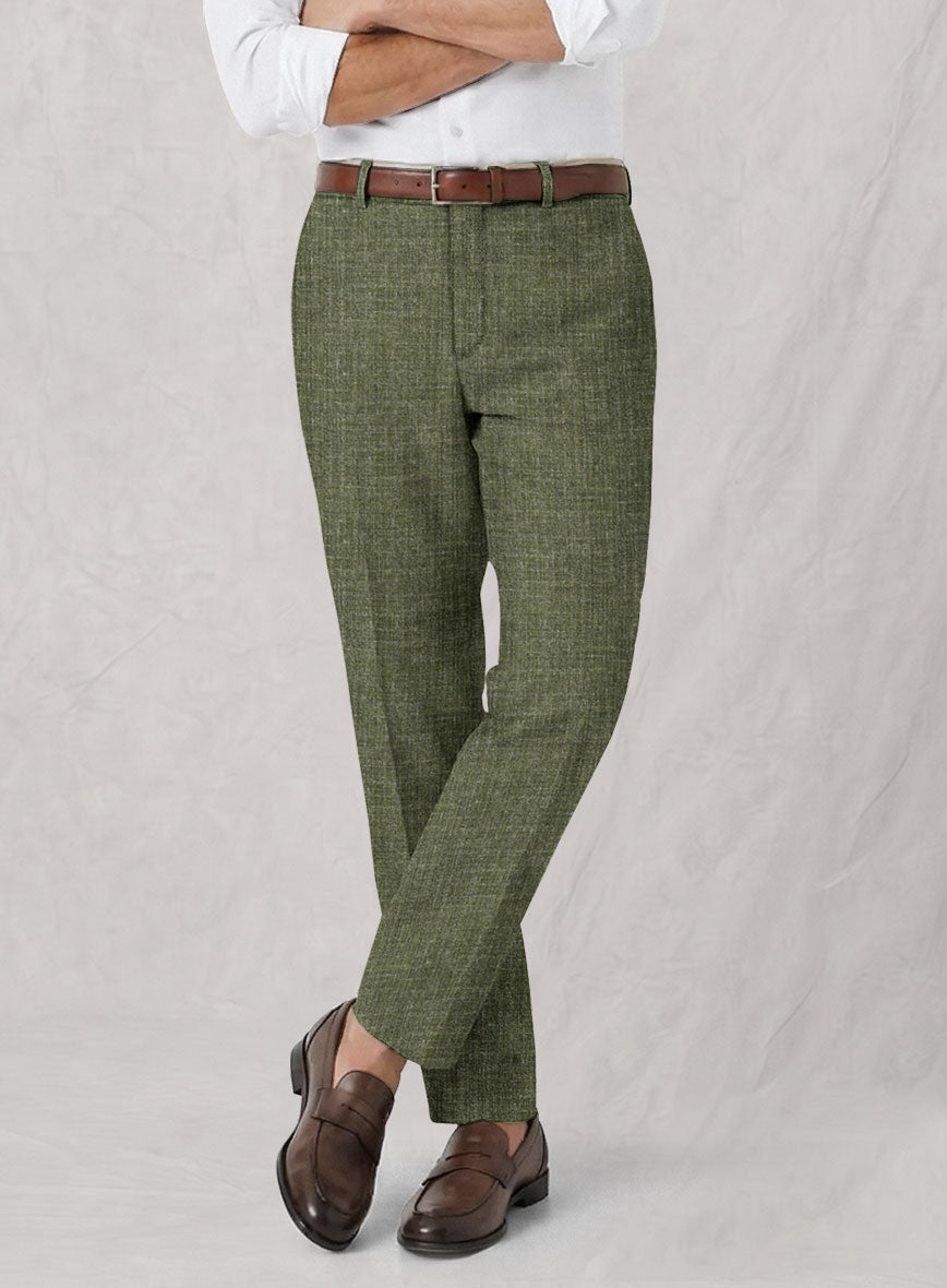 Noble Dew Green Wool Silk Linen Suit - StudioSuits
