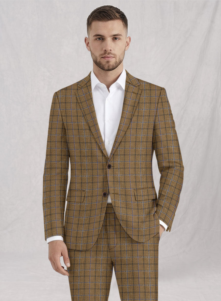 Noble Giancarlo Brown Wool Silk Linen Suit - StudioSuits