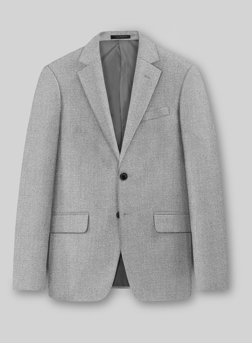 Noble Gray Wool Silk Linen Jacket - StudioSuits