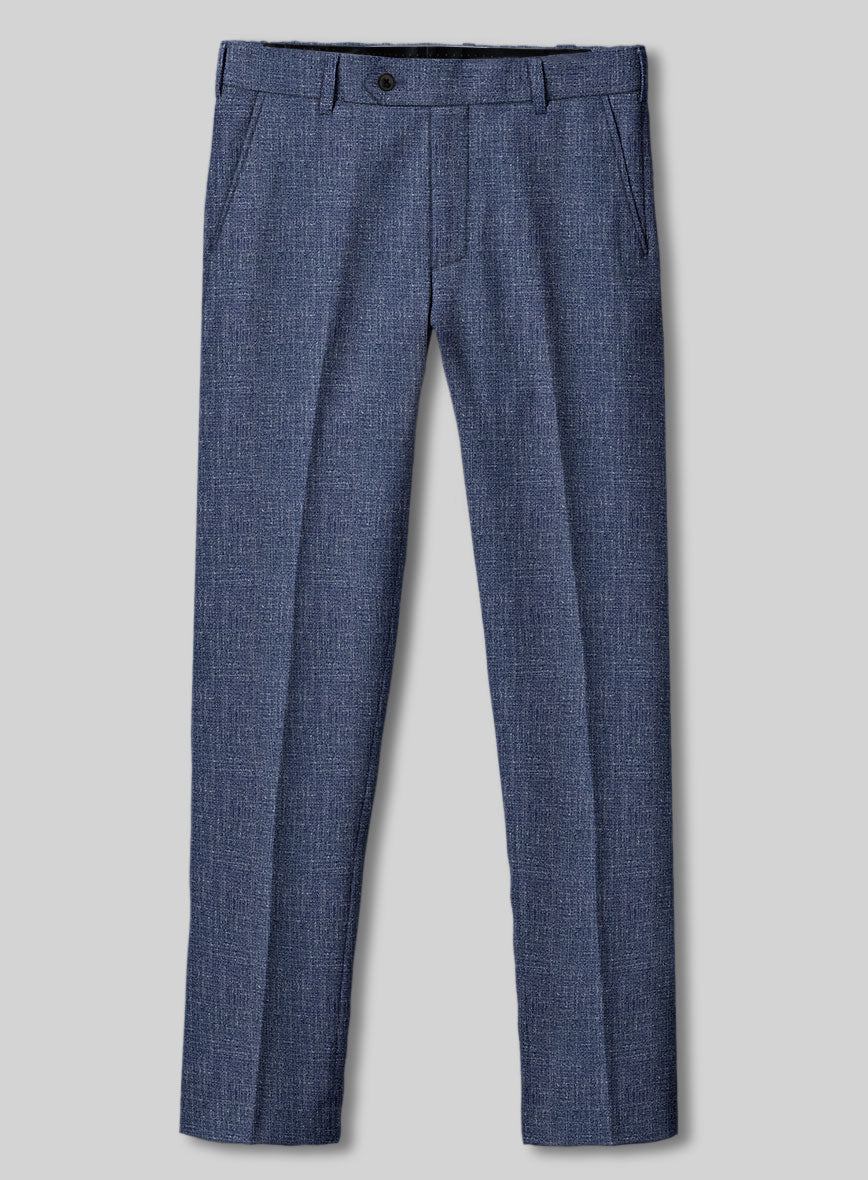 Noble Indigo Blue Wool Silk Linen Suit - StudioSuits