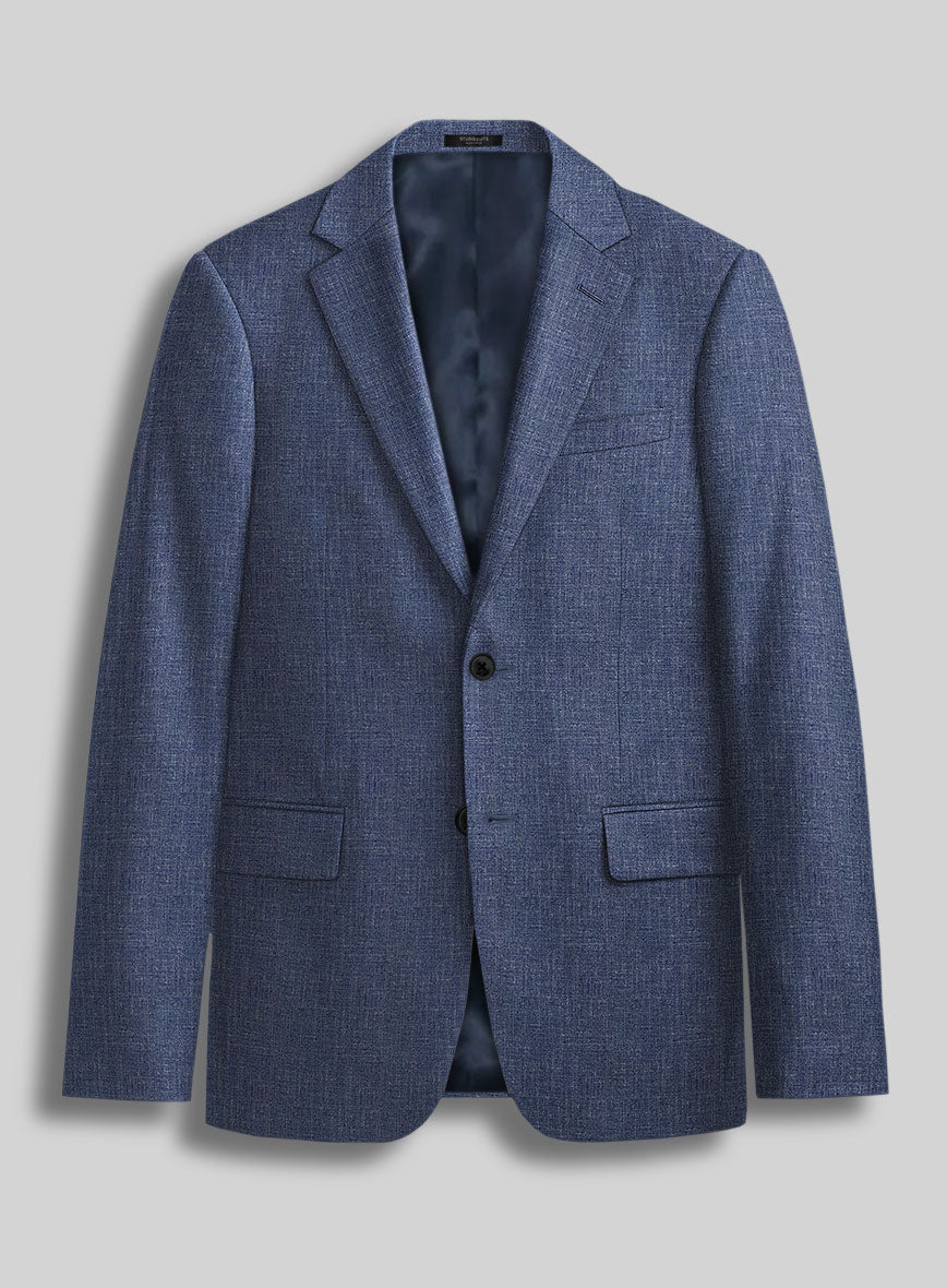 Noble Indigo Blue Wool Silk Linen Suit - StudioSuits