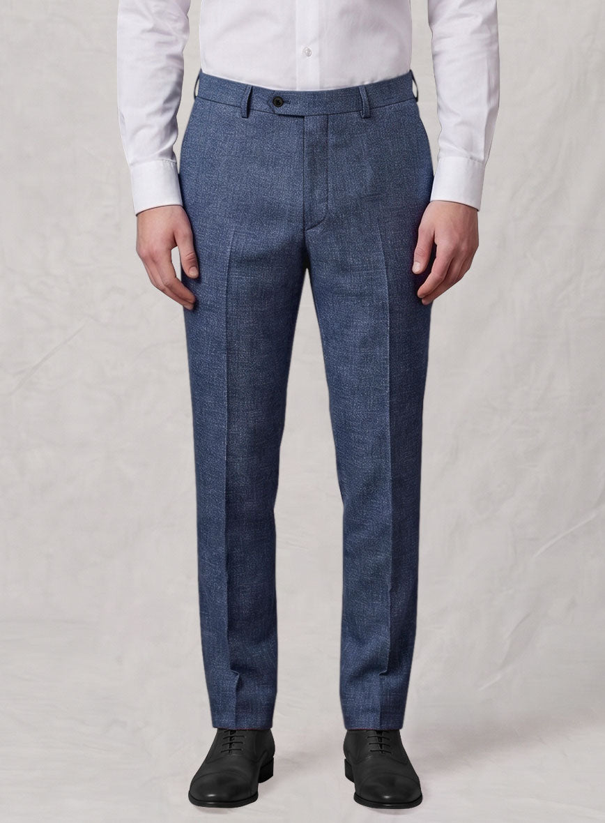 Noble Indigo Blue Wool Silk Linen Suit - StudioSuits