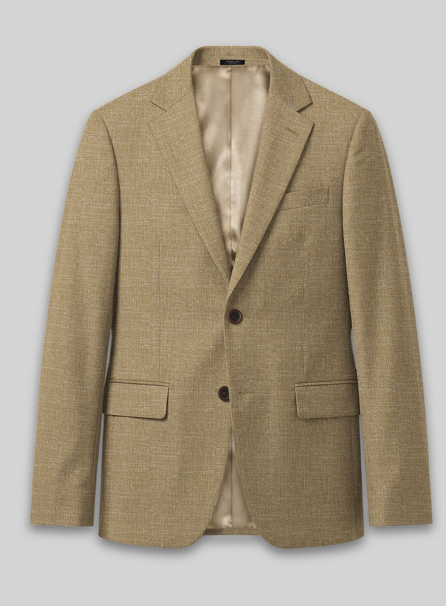 Noble Maple Khaki Wool Silk Linen Suit - StudioSuits