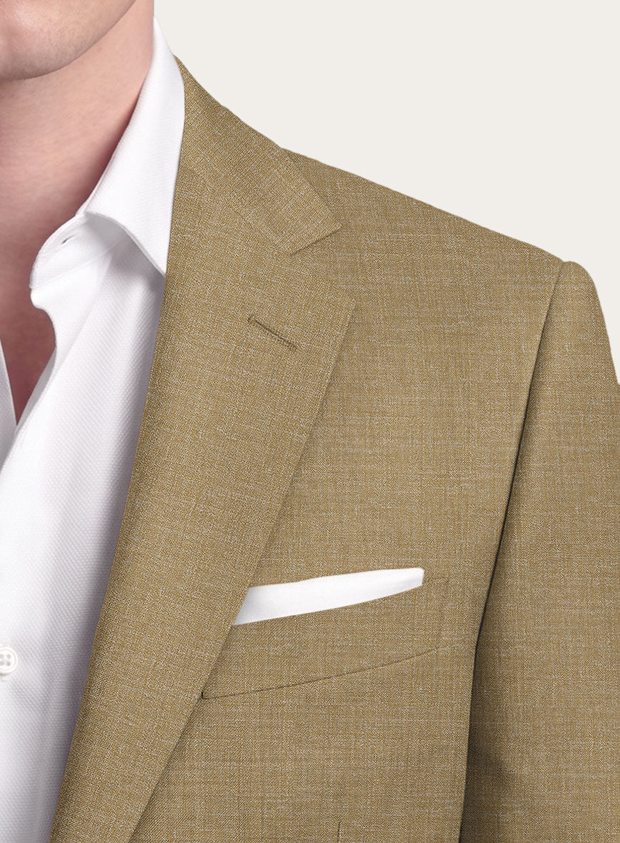 Noble Maple Khaki Wool Silk Linen Suit - StudioSuits