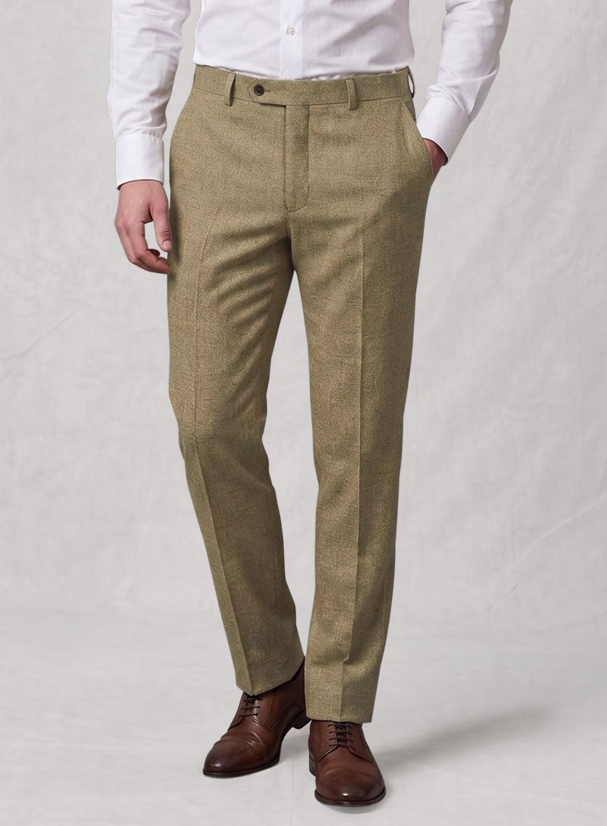Noble Maple Khaki Wool Silk Linen Suit - StudioSuits