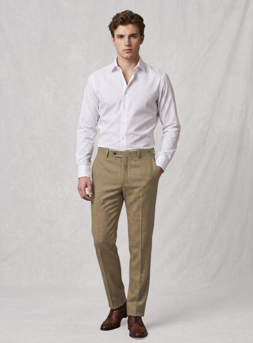 Noble Maple Khaki Wool Silk Linen Suit - StudioSuits