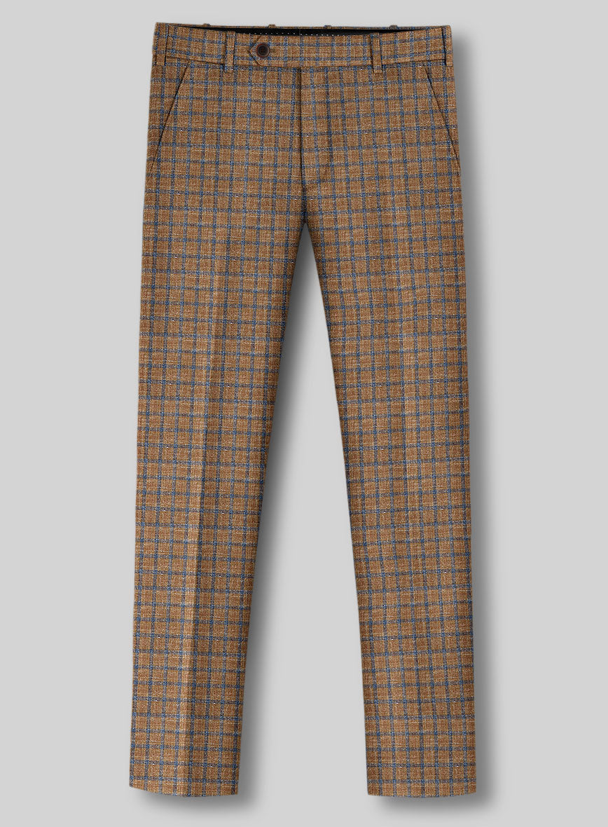 Noble Mustard Check Wool Silk Linen Suit - StudioSuits