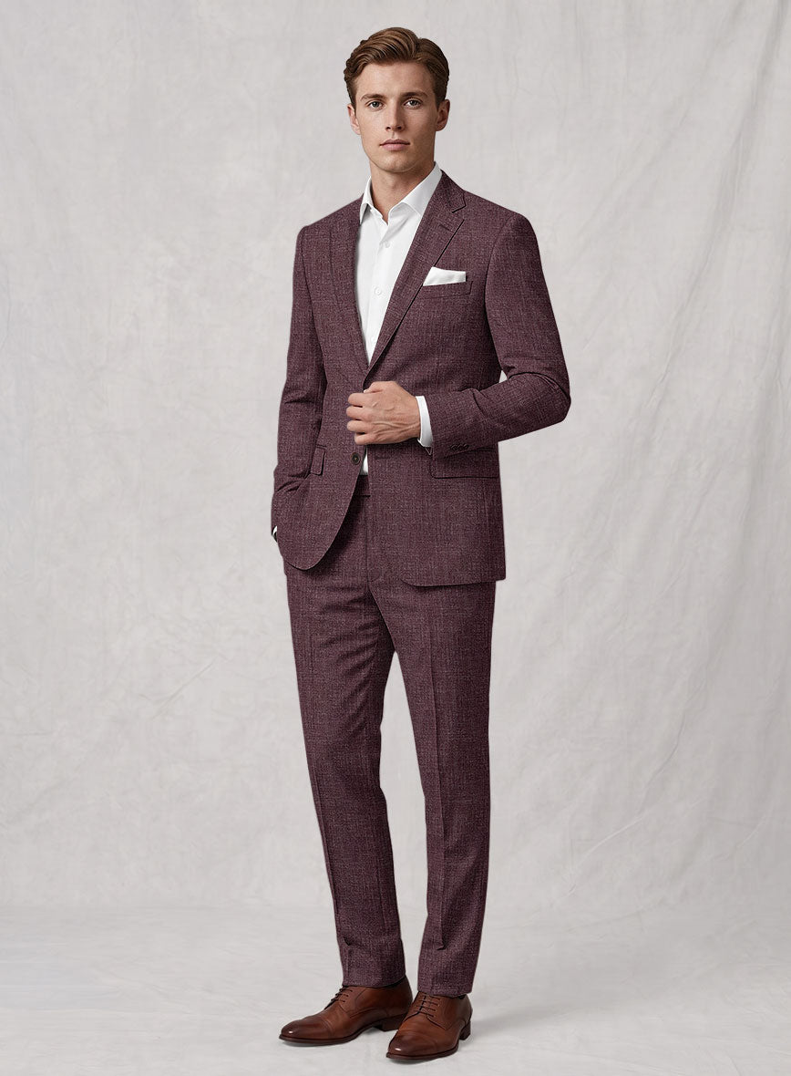 Noble Purple Wool Silk Linen Suit - StudioSuits