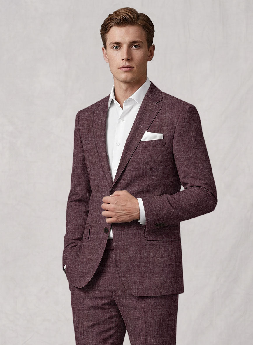 Noble Purple Wool Silk Linen Suit - StudioSuits