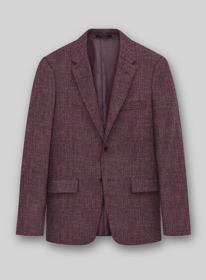 Noble Purple Wool Silk Linen Jacket - StudioSuits