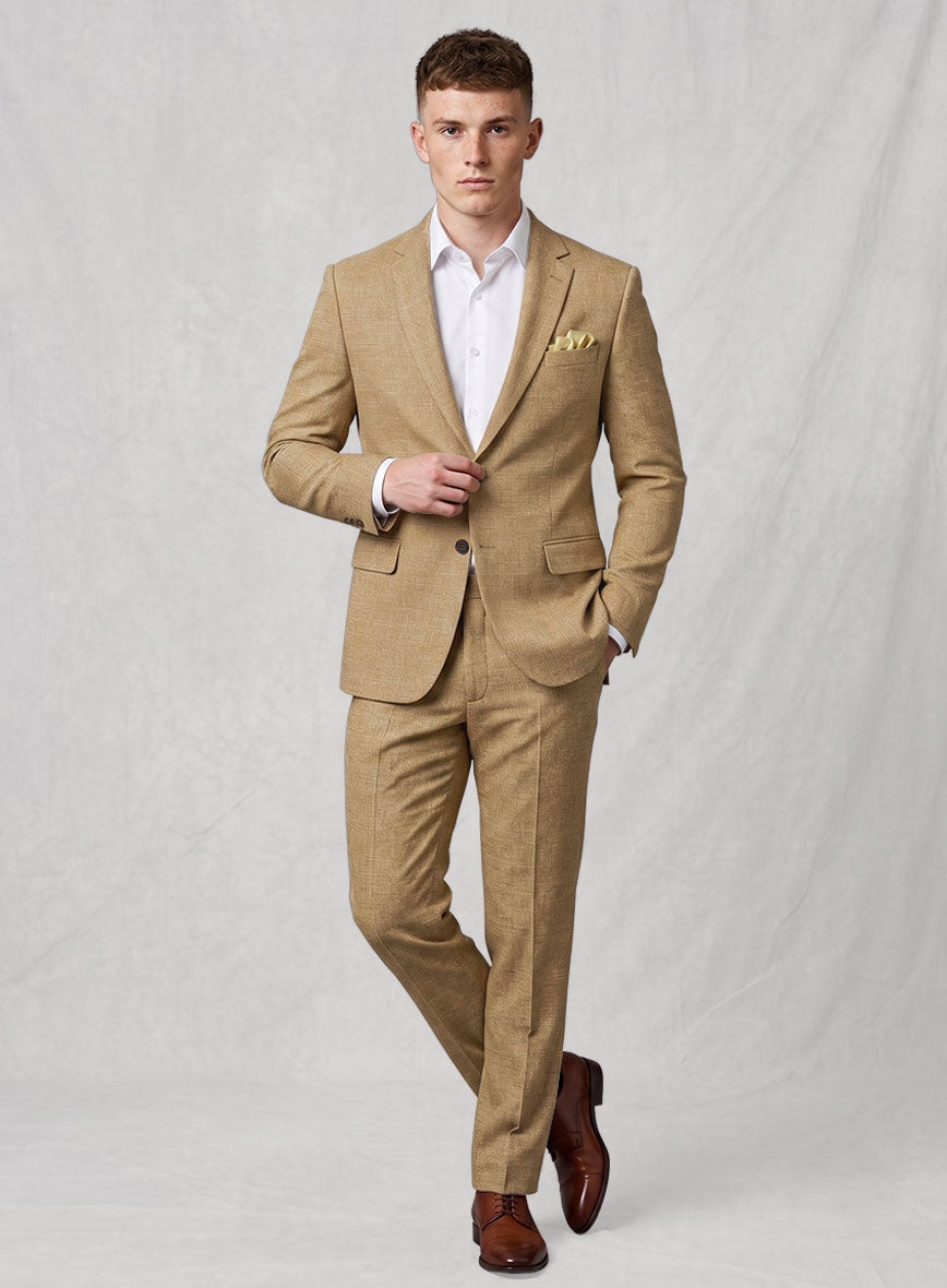 Noble Sandcastle Wool Silk Linen Suit - StudioSuits