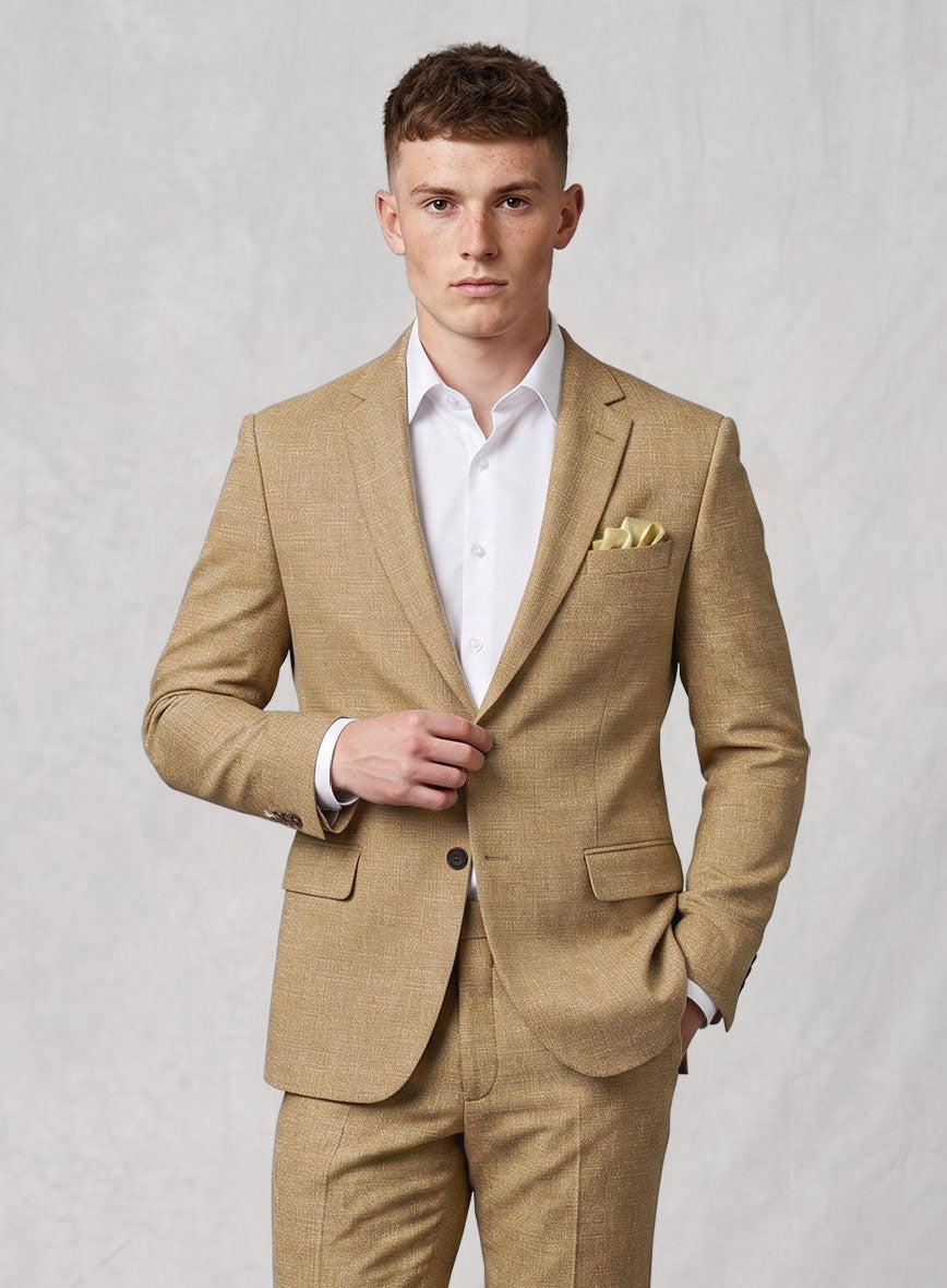 Noble Sandcastle Wool Silk Linen Suit - StudioSuits