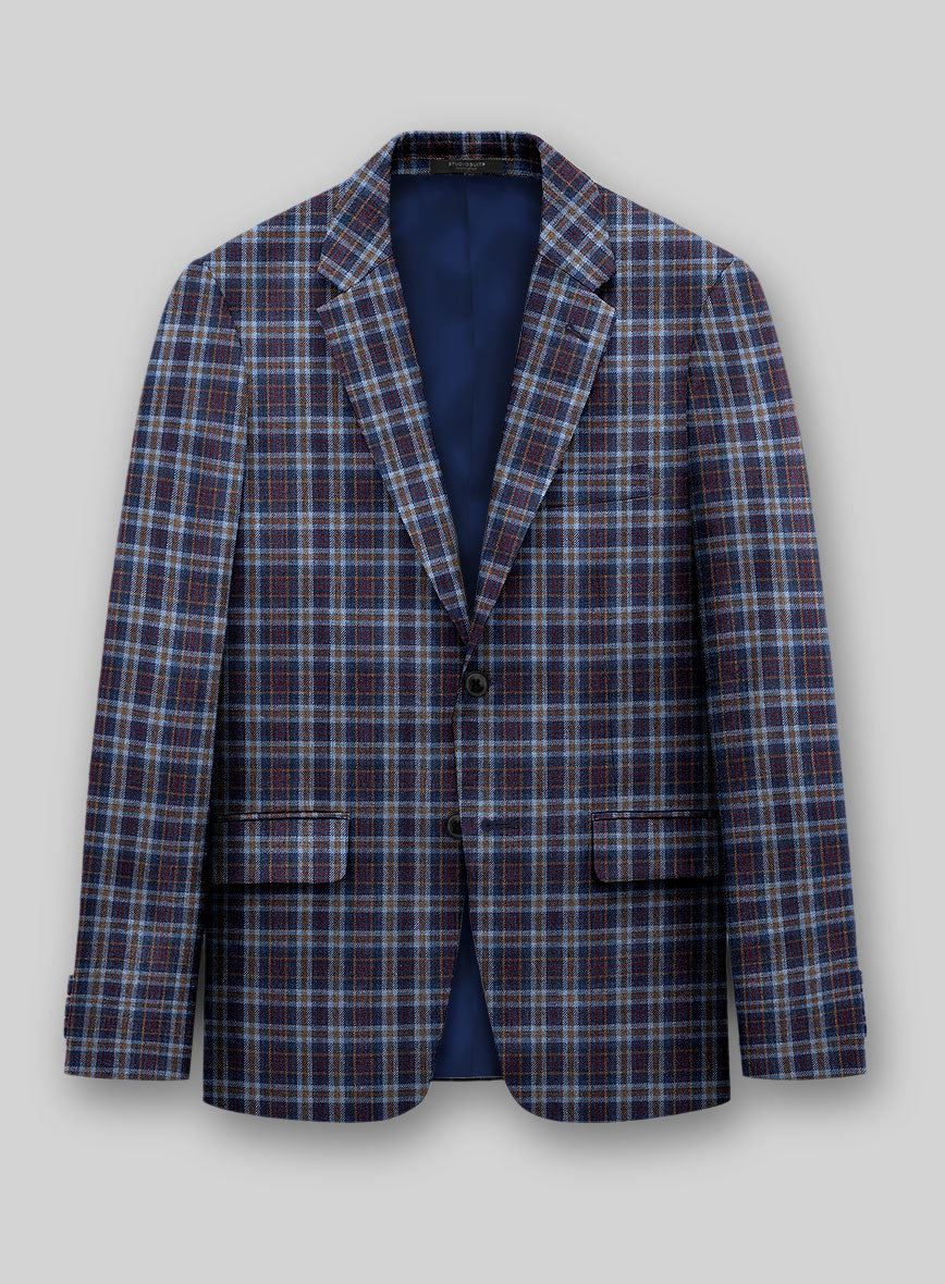 Noble Adrianna Check Wool Silk Linen Jacket - StudioSuits