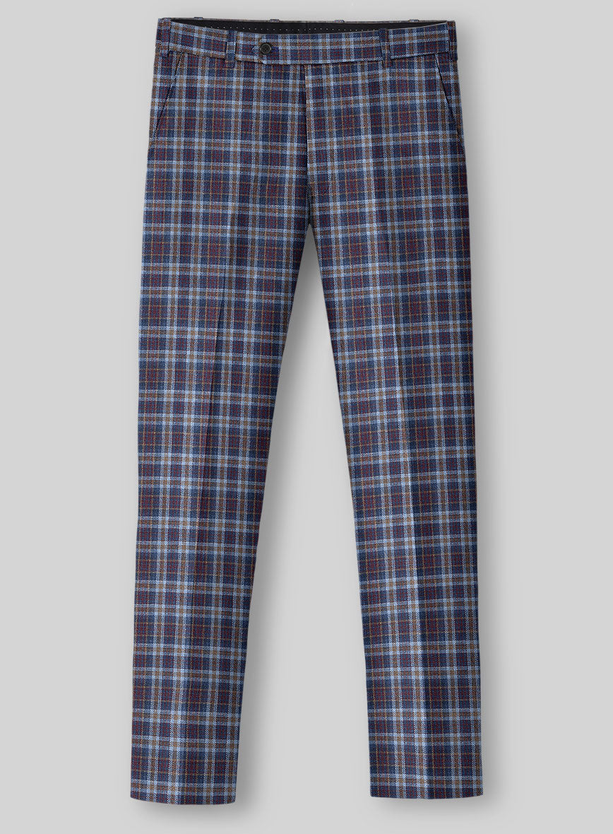 Noble Adrianna Check Wool Silk Linen Pants - StudioSuits