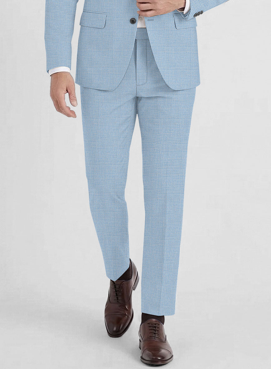 Noble Adrienne Blue Wool Silk Linen Suit - StudioSuits