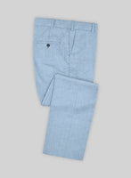Noble Adrienne Blue Wool Silk Linen Pants - StudioSuits