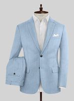 Noble Adrienne Blue Wool Silk Linen Suit - StudioSuits
