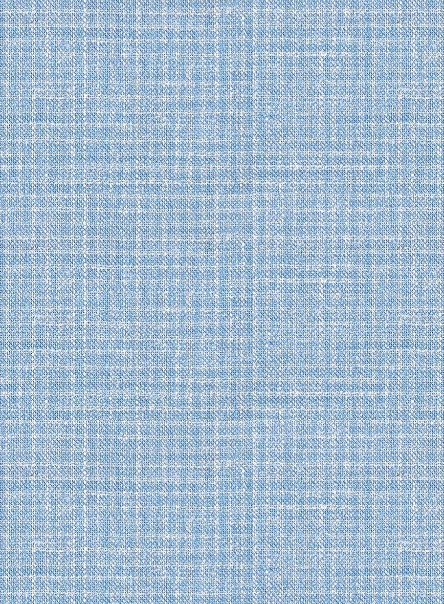 Noble Adrienne Blue Wool Silk Linen Suit - StudioSuits