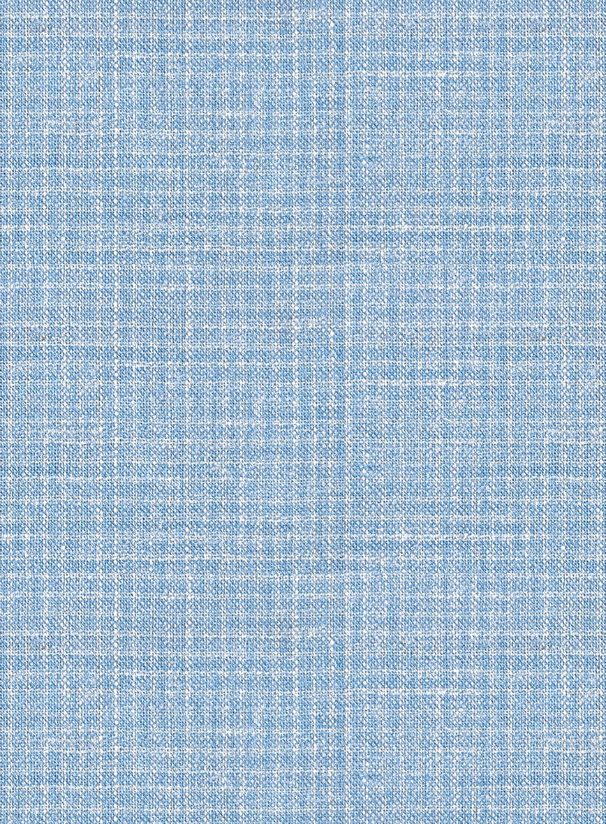 Noble Adrienne Blue Wool Silk Linen Suit - StudioSuits