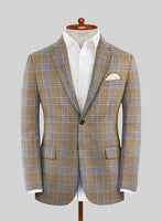 Noble Alonso Beige Wool Silk Linen Jacket - StudioSuits