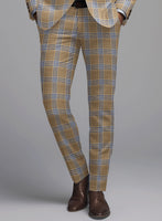 Noble Alonso Beige Wool Silk Linen Pants - StudioSuits