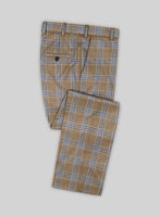 Noble Alonso Beige Wool Silk Linen Pants - StudioSuits