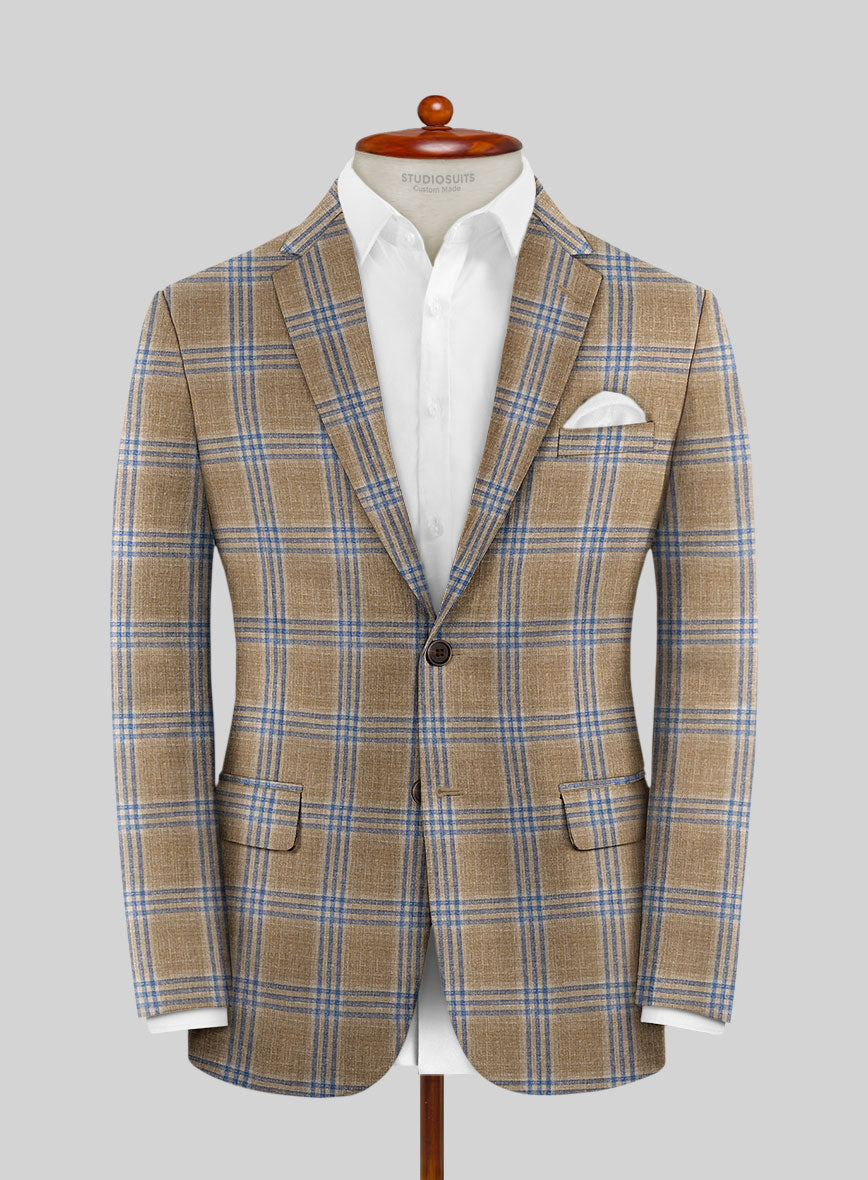 Noble Alonso Beige Wool Silk Linen Suit - StudioSuits
