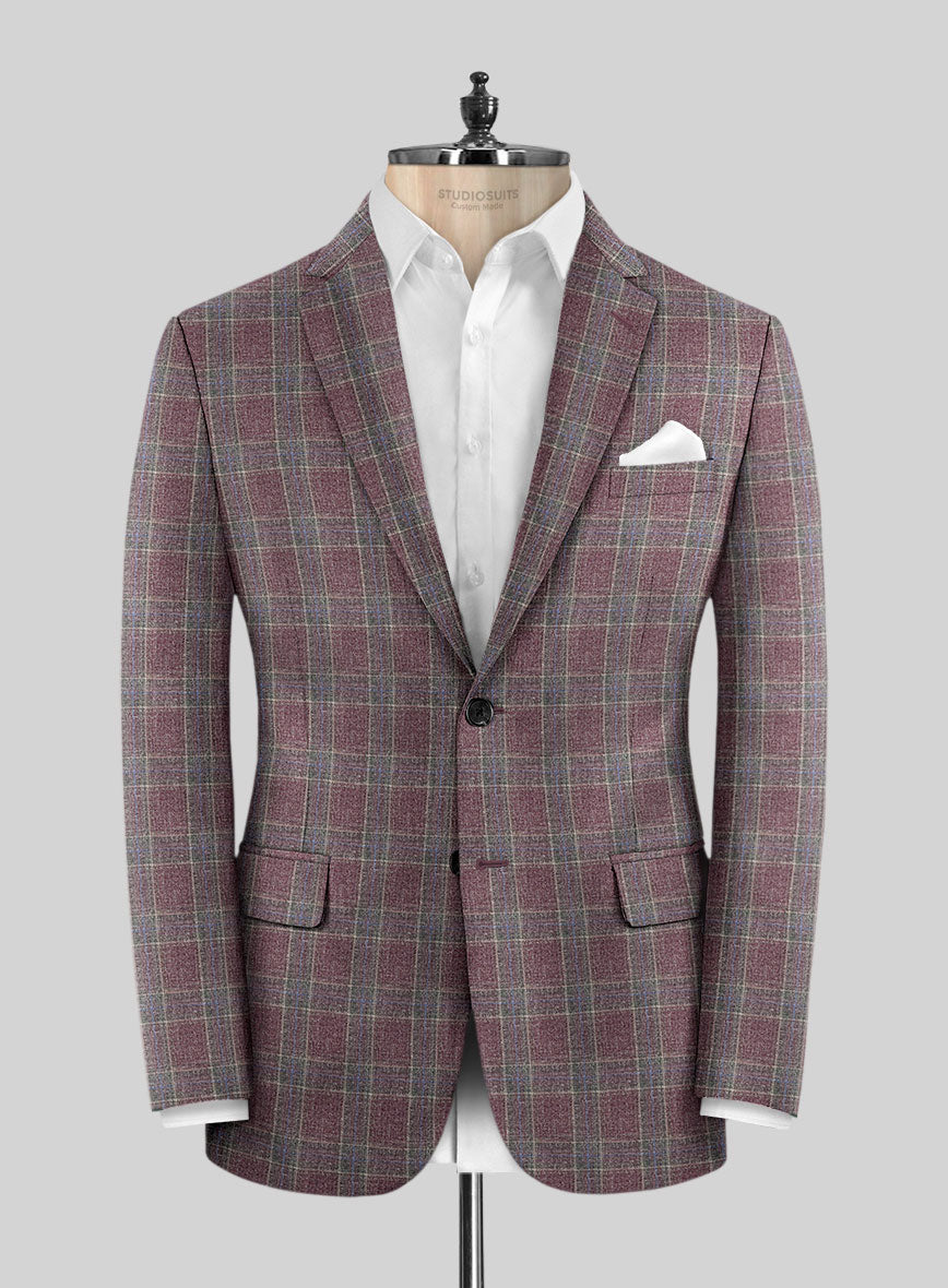 Noble Anton Check Wool Silk Linen Jacket - StudioSuits