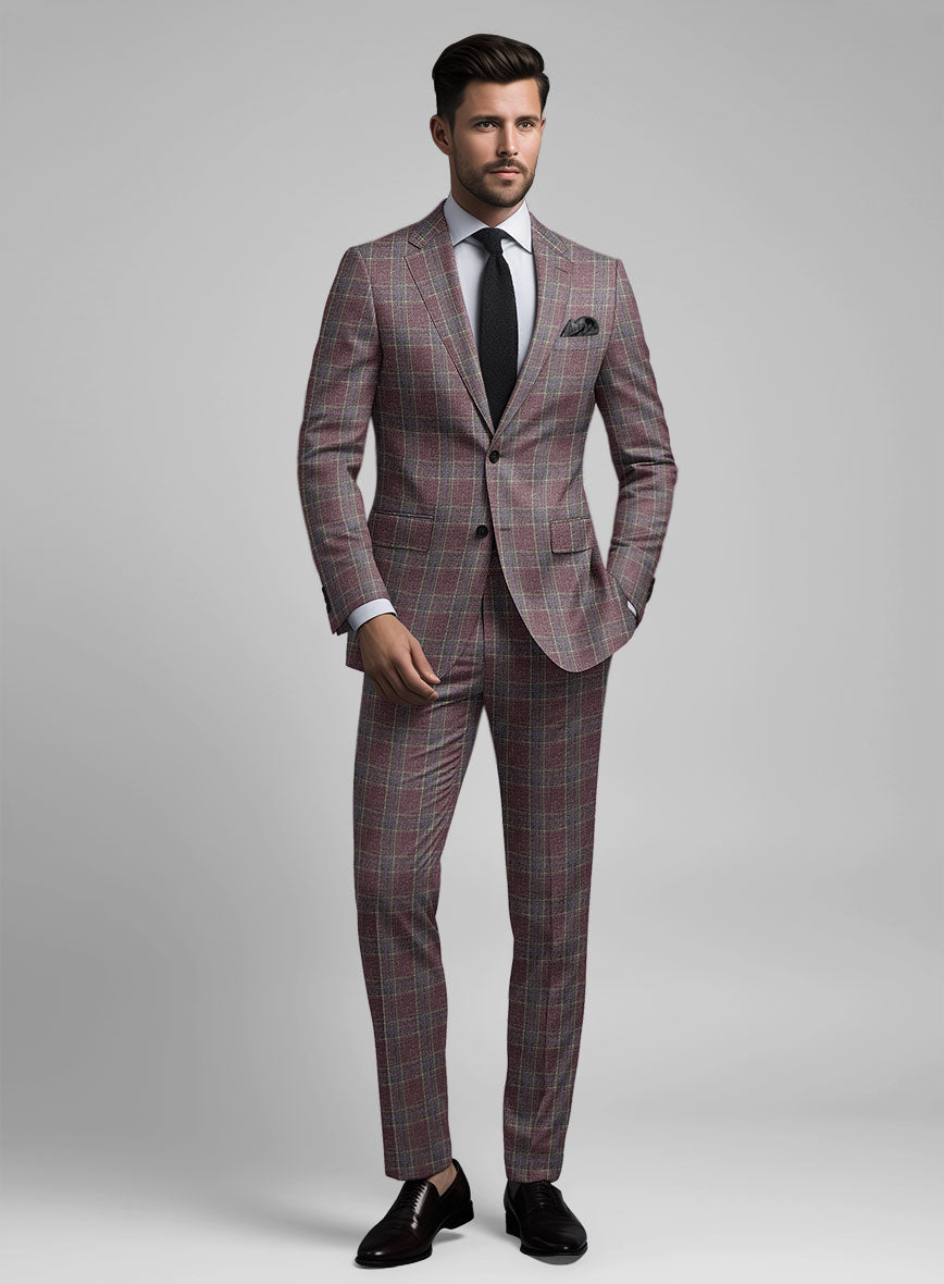Noble Anton Check Wool Silk Linen Suit - StudioSuits
