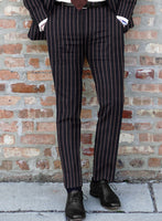 Noble Assunta Blue Stripe Cotton Silk Linen Pants - StudioSuits