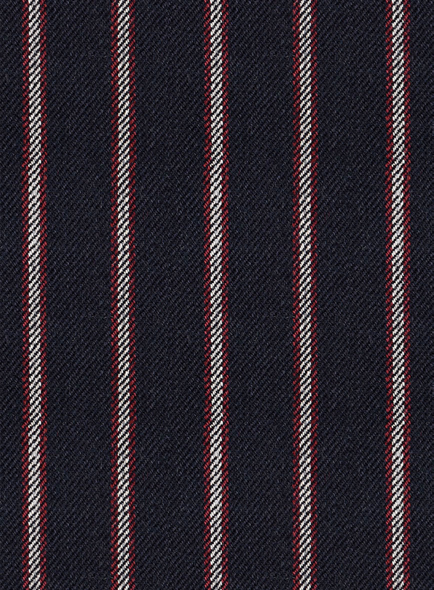 Noble Assunta Blue Stripe Cotton Silk Linen Suit - StudioSuits