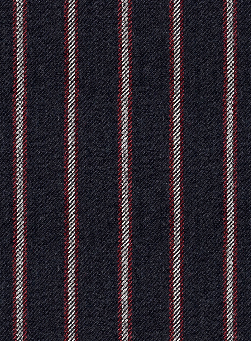 Noble Assunta Blue Stripe Cotton Silk Linen Suit - StudioSuits