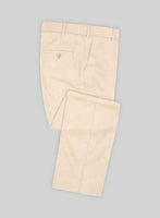 Noble Beige Wool Silk Linen Pants - StudioSuits