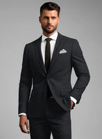 Noble Black Wool Silk Linen Suit - StudioSuits