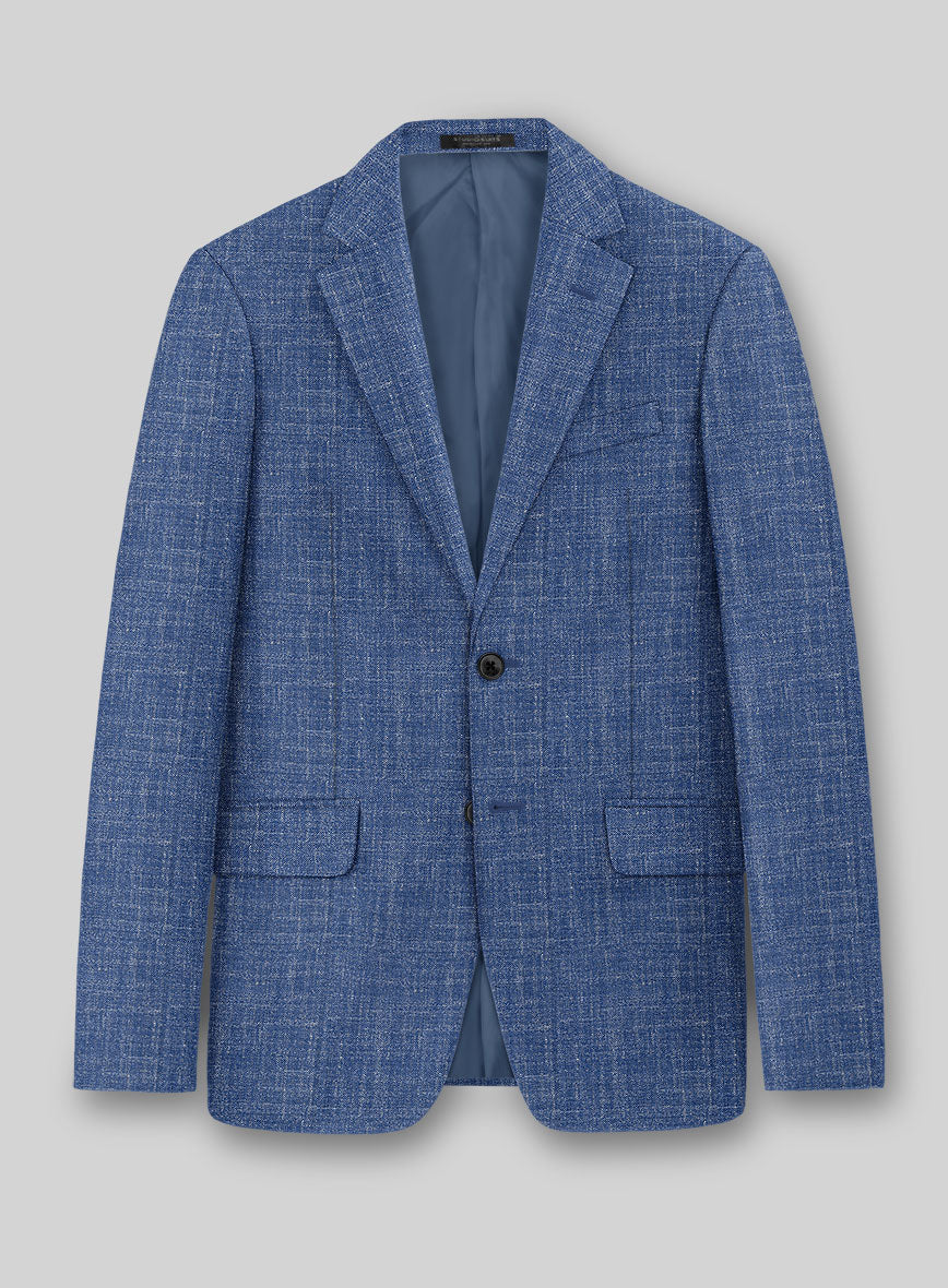 Noble Blue Wool Silk Linen Suit - StudioSuits