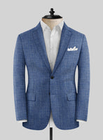 Noble Blue Wool Silk Linen Suit - StudioSuits