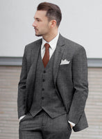 Noble Blue Gray Wool Silk Linen Suit - StudioSuits