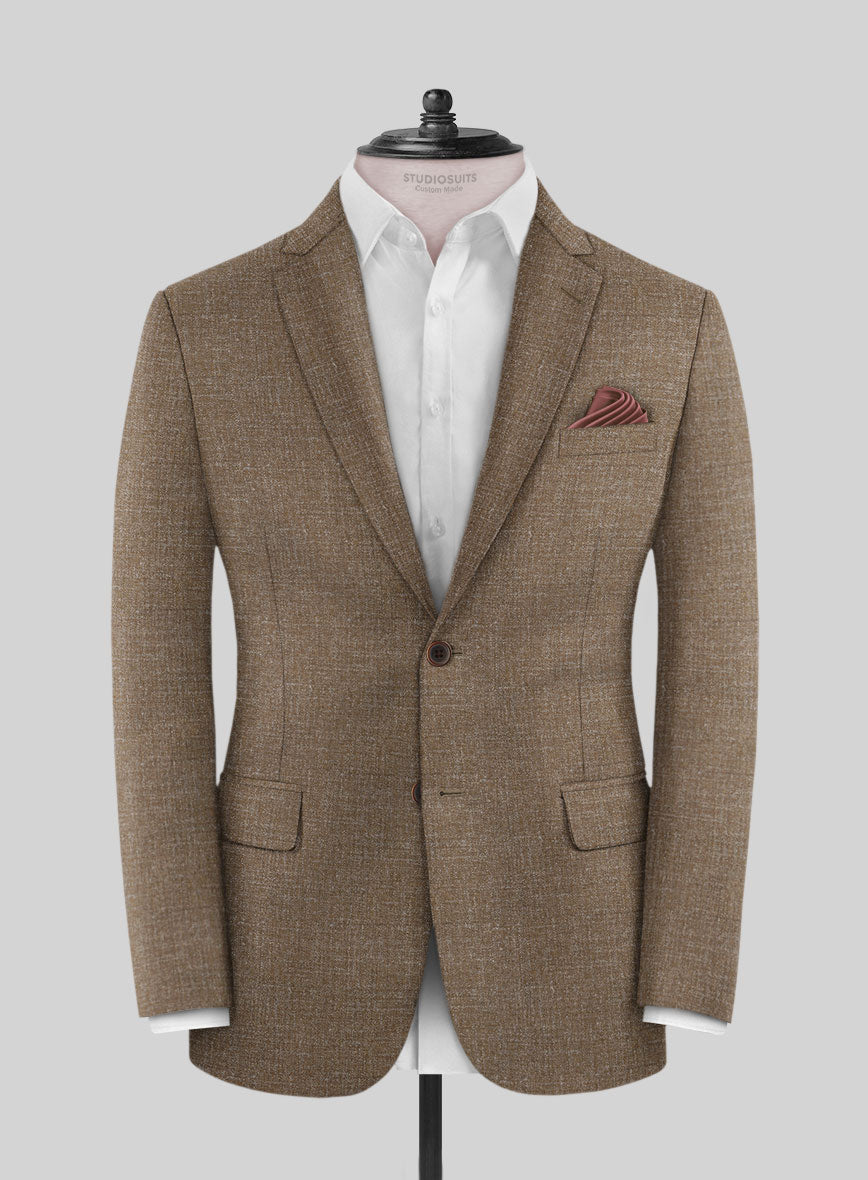 Noble Brown Wool Silk Linen Jacket - StudioSuits