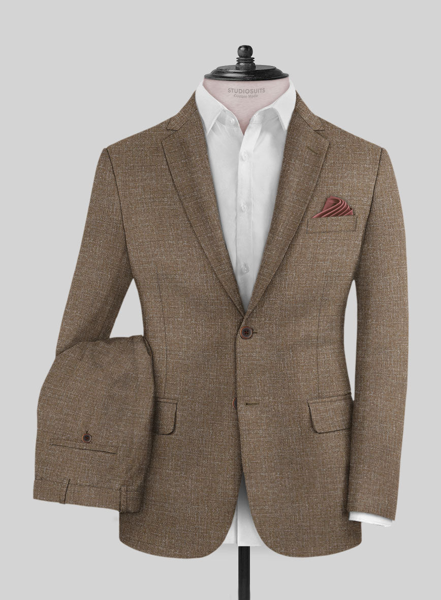Noble Brown Wool Silk Linen Suit - StudioSuits