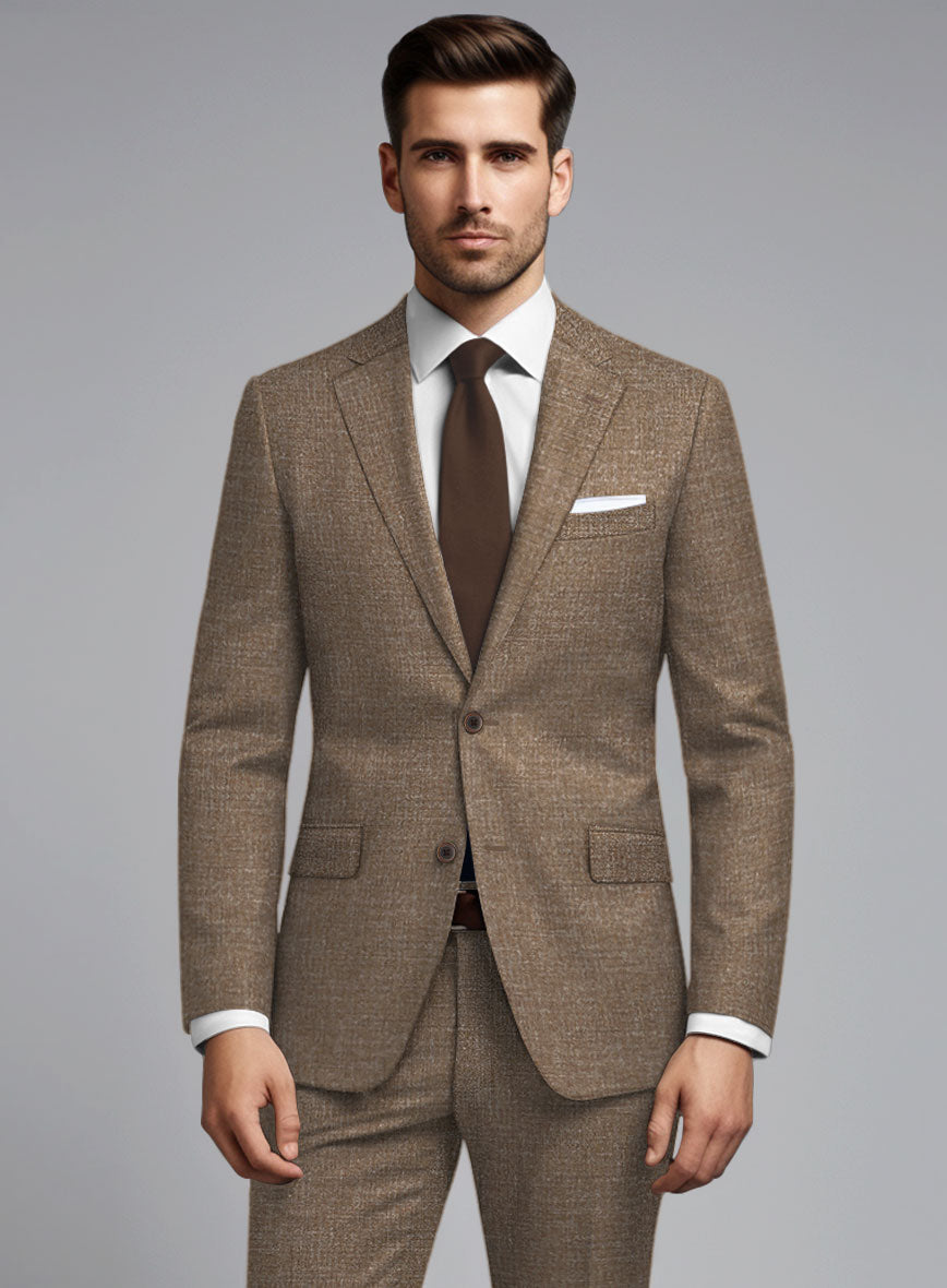 Noble Brown Wool Silk Linen Suit - StudioSuits