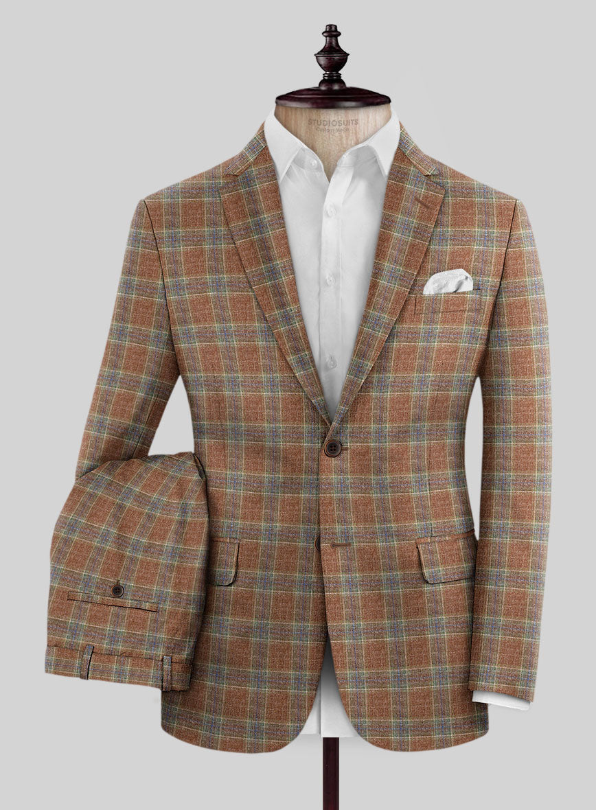 Noble Camila Check Wool Silk Linen Suit - StudioSuits